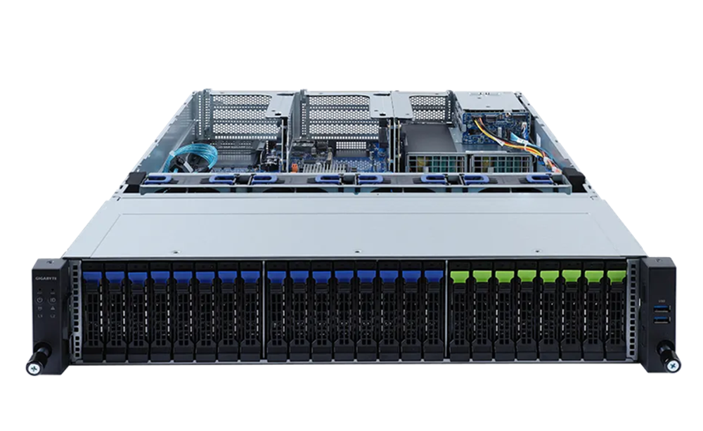 Серверная платформа Gigabyte Server Platform R282-N81 2U CPU(2)3rd Gen Xeon/DIMM(32)/16x2,5SATA/SAS/8x2,5SATA/SAS/NVMe/2x2.5SATA/SAS rear/2x1GbE/6xFHHL,2xLP/2x1600W 6NR282N81MR