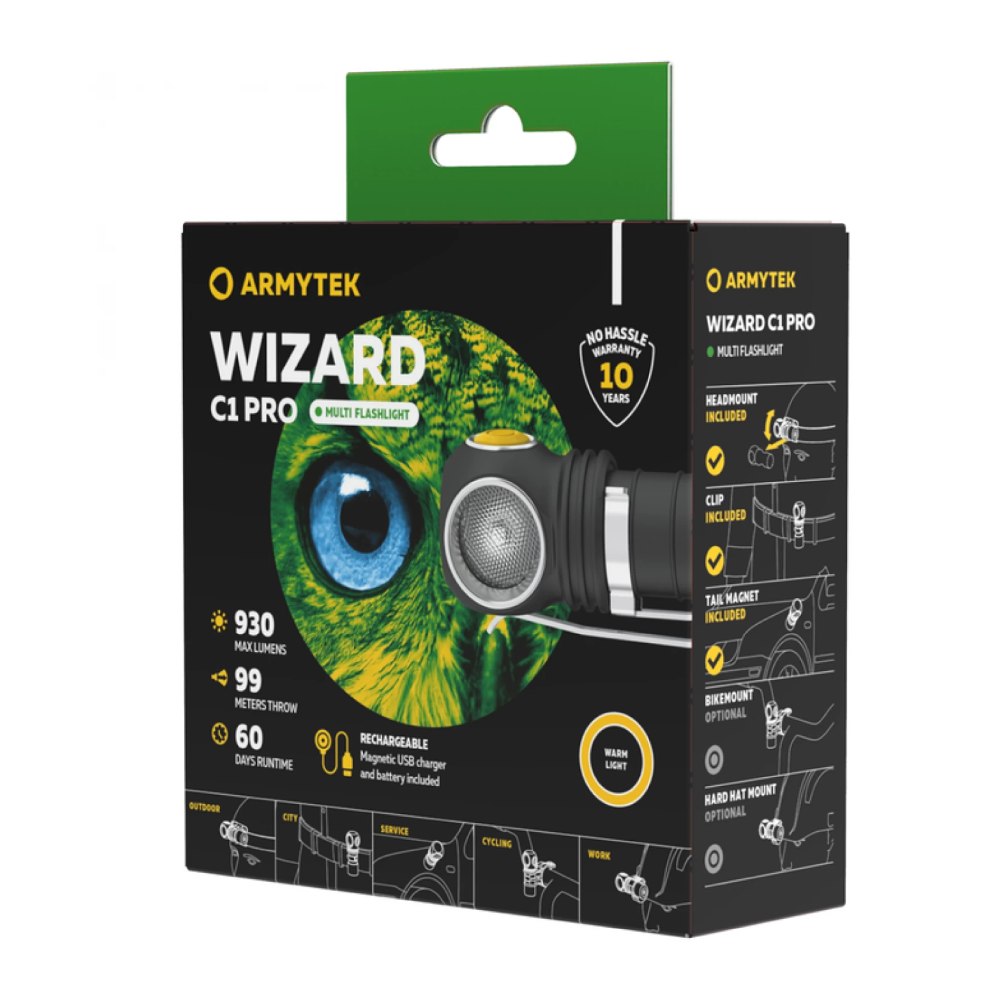 Фонарь Armytek Wizard C1 Pro Magnet USB Белый