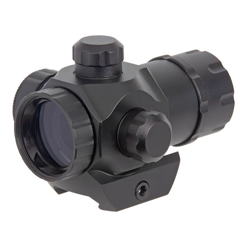 Коллиматор Target Optic 1x21, Weaver, красная марка, точка 2 MOA - вид сзади в пол-оборота