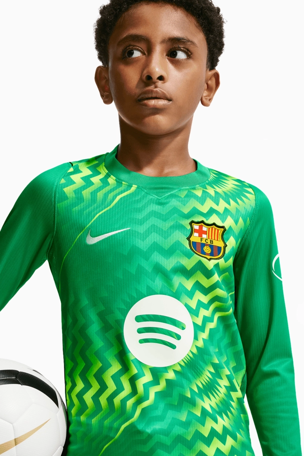 Футболка с длинными рукавами Nike FC Barcelona 26/27 Goalkeeper Stadium Junior - зеленый