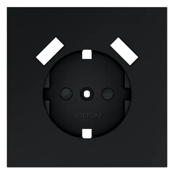 Накладка для розетки с заземлением и защитными шторками, с USB A+A Voltum S70 Графит VLS000907
