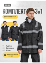 Куртка Spring 3в1 чёрная, M
