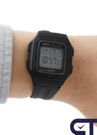Casio F-201WA-1A — мужские цифровые часы с таймером и пятью будильниками