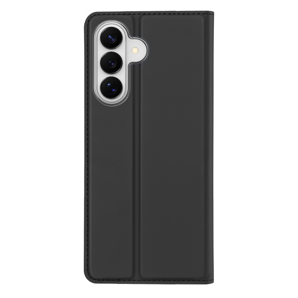Чехол книжка из кожи черного цвета для Samsung Galaxy S26+ Плюс, серия Skin Pro Series от Dux Ducis