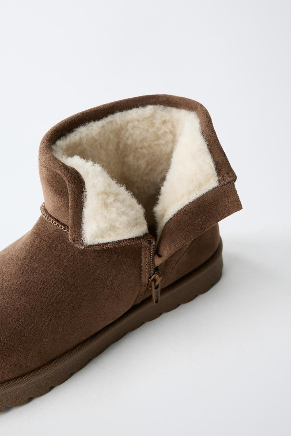 ZARA УТЕПЛЕННЫЕ УГГИ, КОРИЧНЕВЫЙ