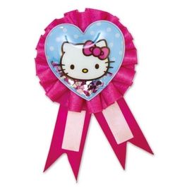 Значок Hello Kitty с розовой лентой