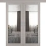 Фото двустворчатой двери купе 32Х stone oak с зеркалом с одной стороны