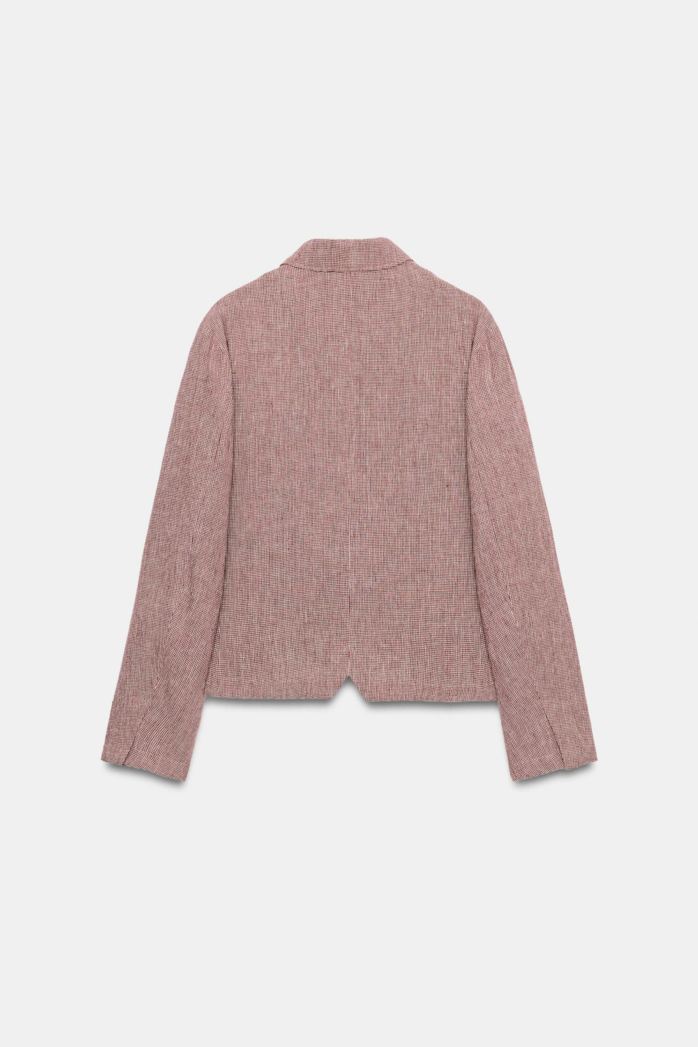 ZARA БЛЕЙЗЕР ИЗ СМЕСОВОГО ЛЬНА — ZW COLLECTION, ГРАНАТОВЫЙ