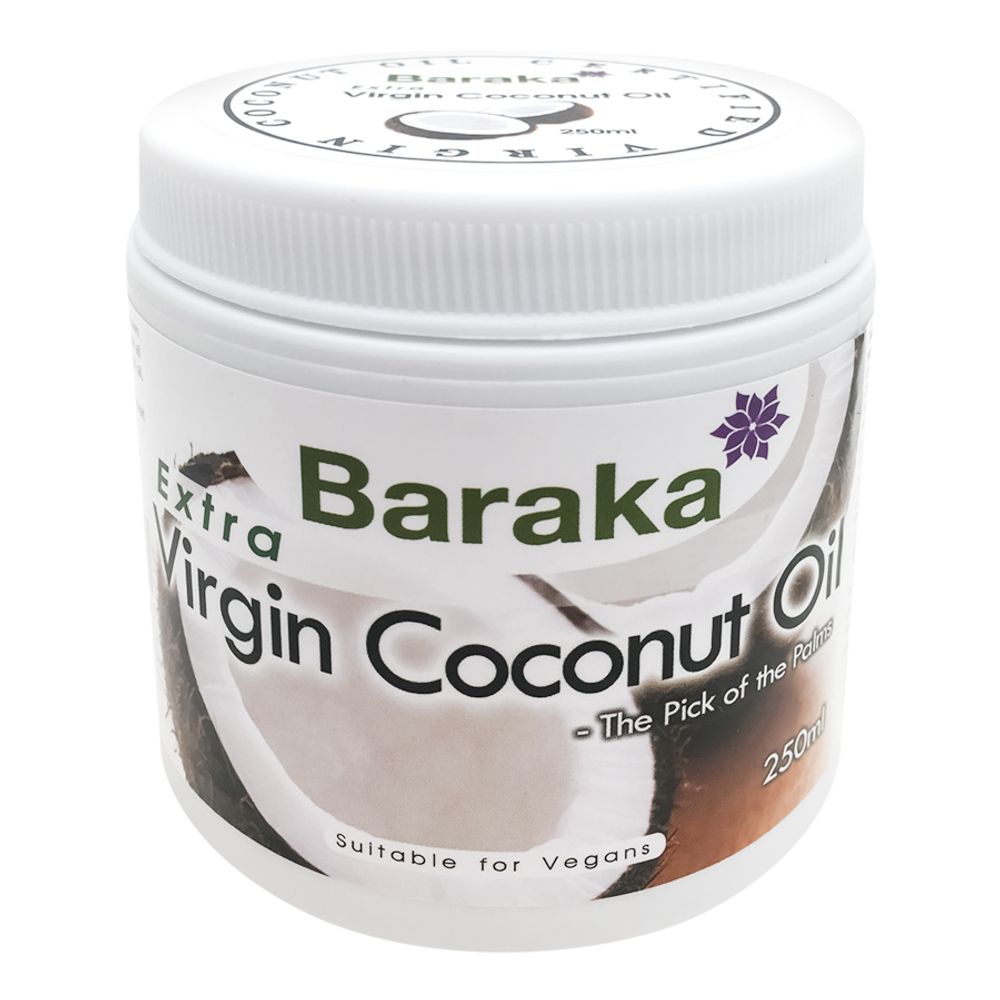 Baraka масло кокосовое нерафинированное пласт. банка 250 г