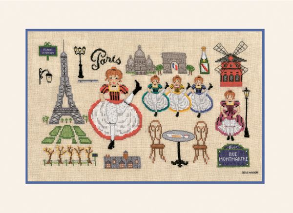 Набор для вышивания нитками Le Bonheur des Dames, Bonjour Paris (Привет, Париж), 19х30 см