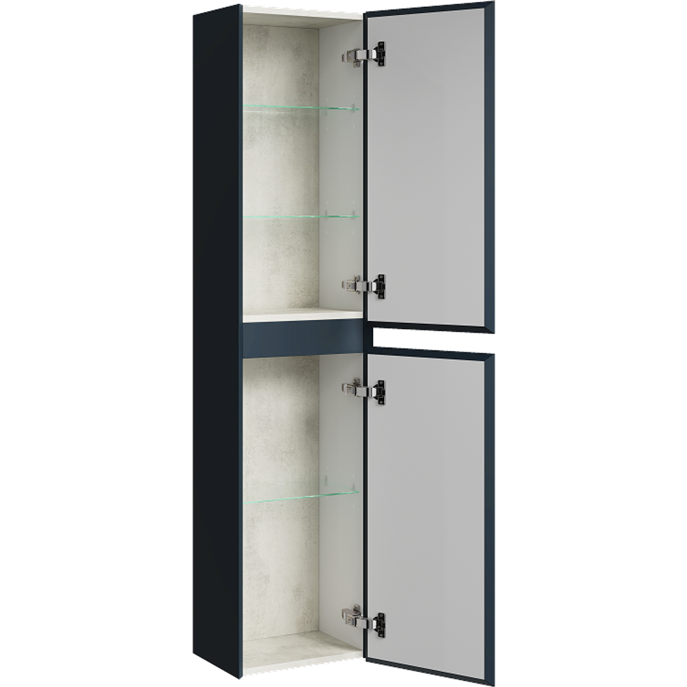 AQ GE0535GRM Geometria Пенал L/R подвесной, 350х1500х250 мм, 2 двери, 3 полки, Серый матовый