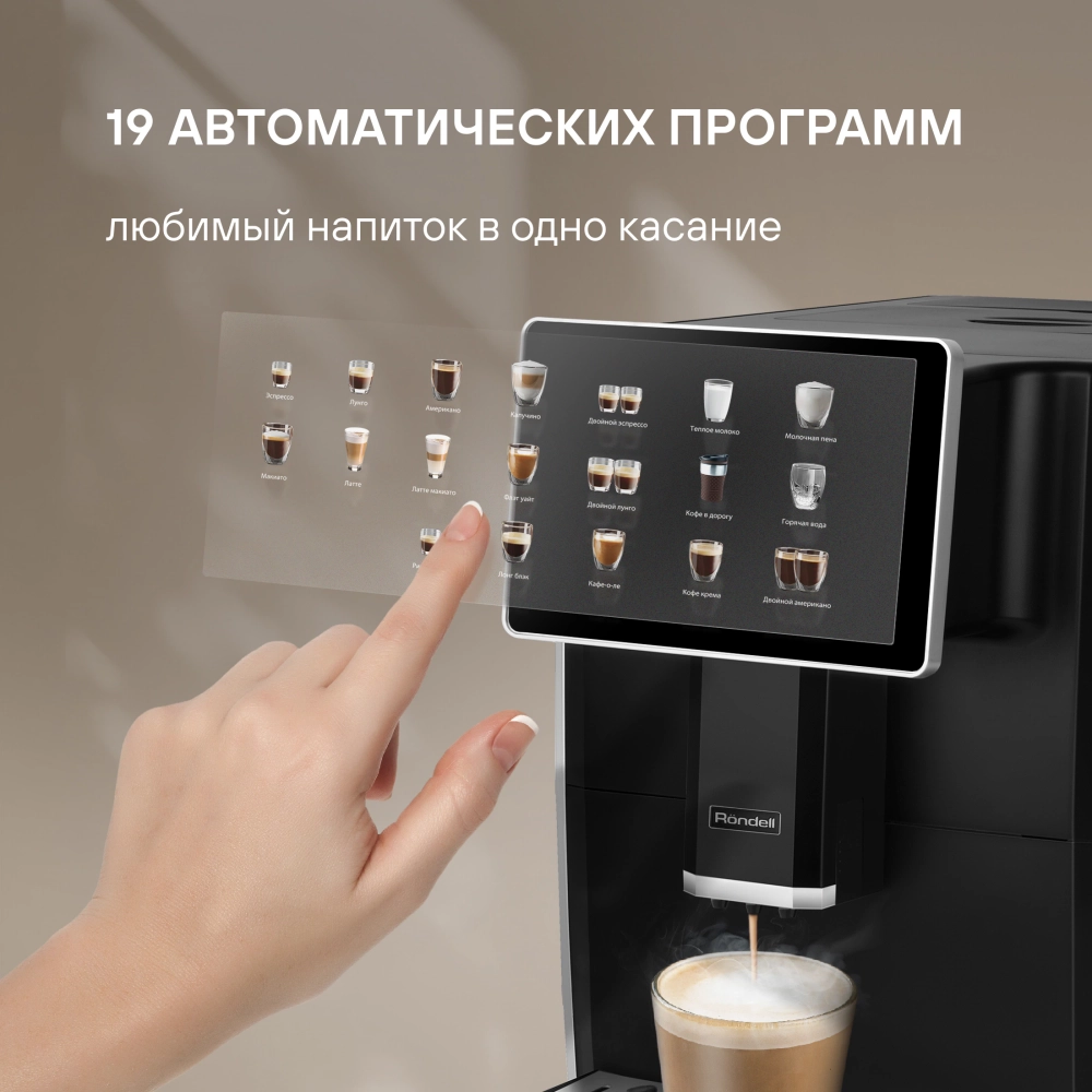 Кофемашина Rondell RDE-1108 1350Вт черный/серебристый