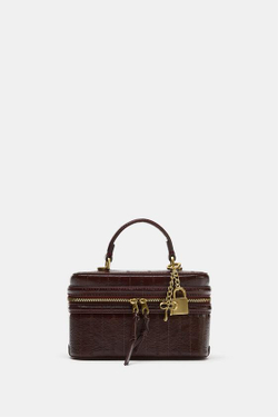 ZARA СУМКА-НЕСЕССЕР, БОРДОВО-КРАСНЫЙ