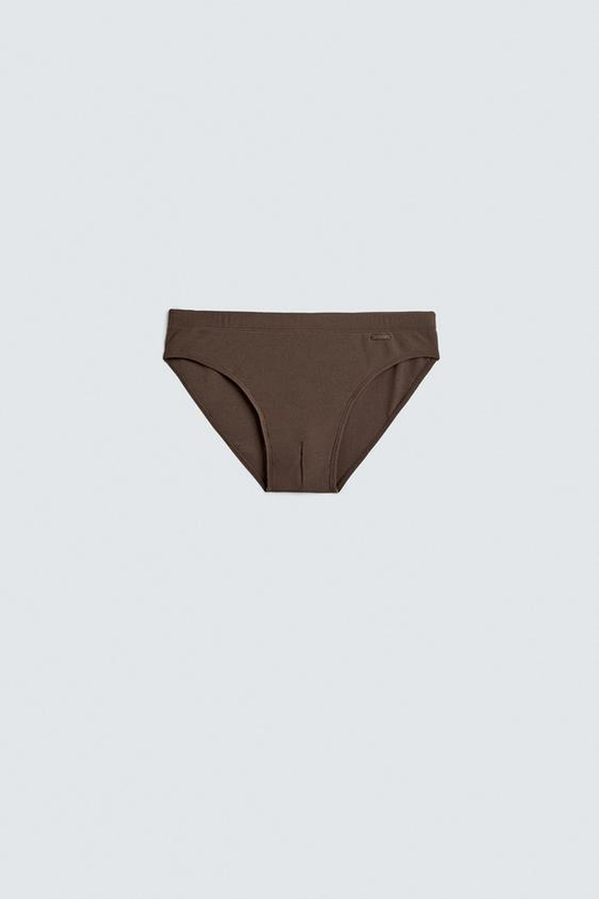ZARA ПЛАВКИ С КОНТРАСТНЫМИ ВСТАВКАМИ, КОРИЧНЕВЫЙ