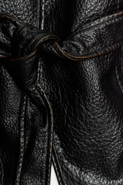 ZARA КУРТКА ИЗ ИСКУССТВЕННОЙ КОЖИ С ПОЯСОМ — ZW COLLECTION, ТЕМНО-КОРИЧНЕВЫЙ