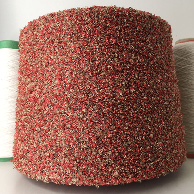 RABBIA BASE - Cofil S.R.L.; 20% хлопок, 30% вискоза, 50% п/а; букле; 450м/100гр; col. 6163, цвет: светло-коричневый + ализариновый красный, Есть бобинка 165гр. MP S501