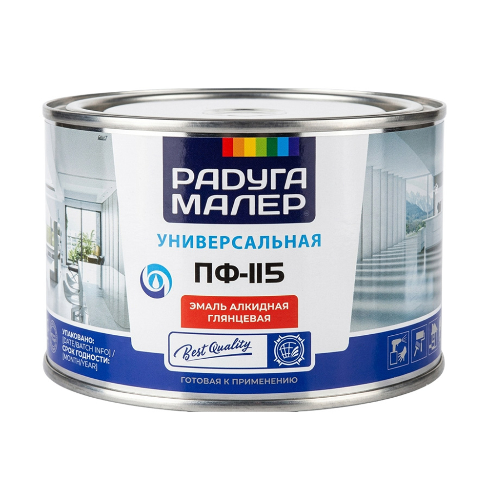 Эмаль ПФ-115 РАДУГА белая  0,4кг