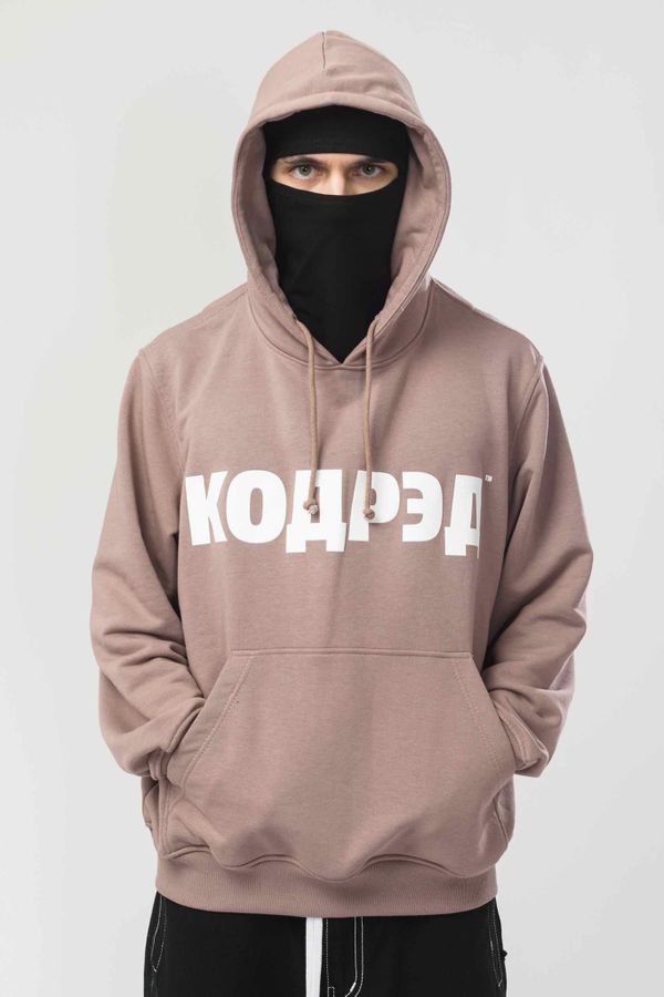 Худи Base Hoodie Wide Summer Лого ТМ Бежевый Темный/Белый принт КОДРЭД - фото 5