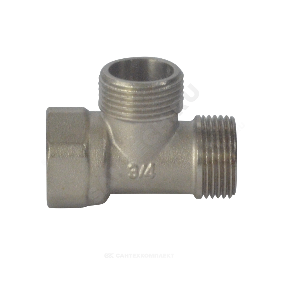 Тройник латунь никель Ду 20 (3/4") НР/НР/ВР SantechSystems