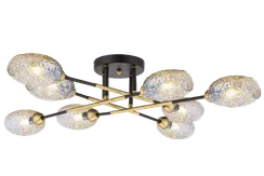 Люстра потолочная NewRgy 40255MD/8 MBK+AB, 8×40 Вт, бронзовая и чёрная