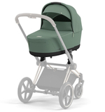 Коляска 3 в 1 Cybex Priam IV Chrome Brown complete и автокресло Aton B2 i-Size Bay Blue Leaf Green