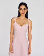 Женское мини-платье на бретелях с бантами - BERSHKA