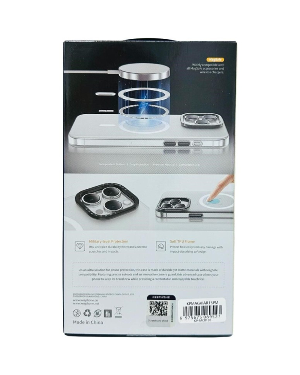 Накладка для i-Phone 15 Pro Max Keephone Magviar Magsafe прозрачная