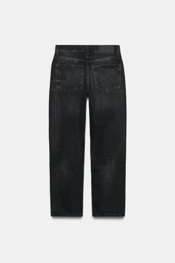 ZARA ДЖИНСЫ TRF STRAIGHT СО СРЕДНЕЙ ПОСАДКОЙ, ЧЕРНЫЙ