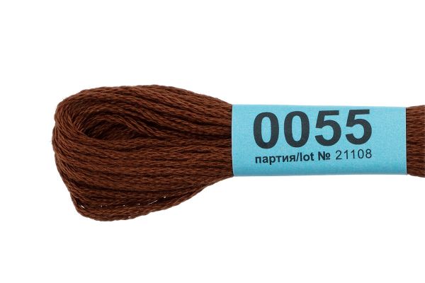 Мулине Gamma 100% хлопок, цв.0055 шоколадный, 24 мотка по 8 метров