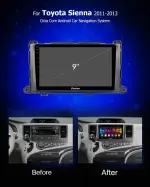 Магнитола для Toyota Sienna 3 2010-2014 - Kuberg QLed, Android 14, TS105, Быстрейшая, CarPlay, SIM-слот