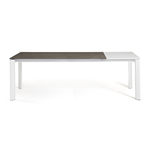 Раздвижной стол La Forma (ex Julia Grup) Atta 160 (220)x90 керамика Vulcano Ash, белые ножки