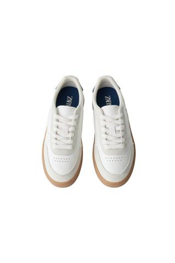 ZARA БАЗОВЫЕ КРОССОВКИ, БЕЛЫЙ