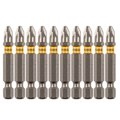 Бита PZ2х50, сталь S2, шестигранный профиль, 10 шт. Е 6,3 Denzel