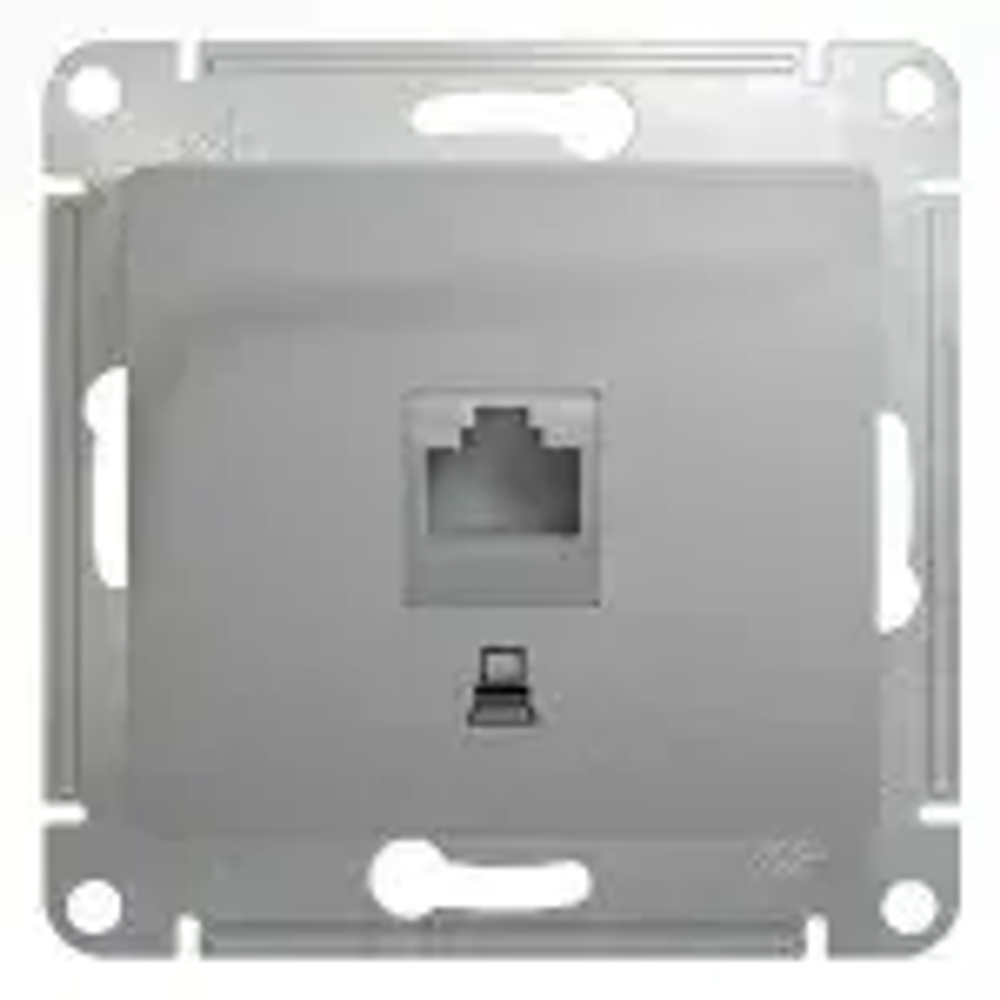 GLOSSA РОЗЕТКА компьютерная RJ45 кат. 5e, механизм, АЛЮМИНИЙ