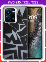 Дизайнерский чехол из пластика для VIVO Y35, VIVO Y22 и VIVO Y22s с усиленной защитой камеры и глянцем