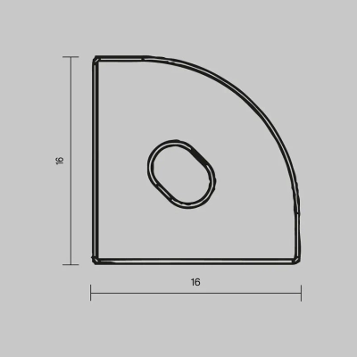 Комплект заглушек (для профиля 16x16) 2 шт., ALM-1616R-B-EC 642029. TM Maytoni