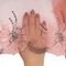 Вышивка на сетке коралл (левая) 17 см