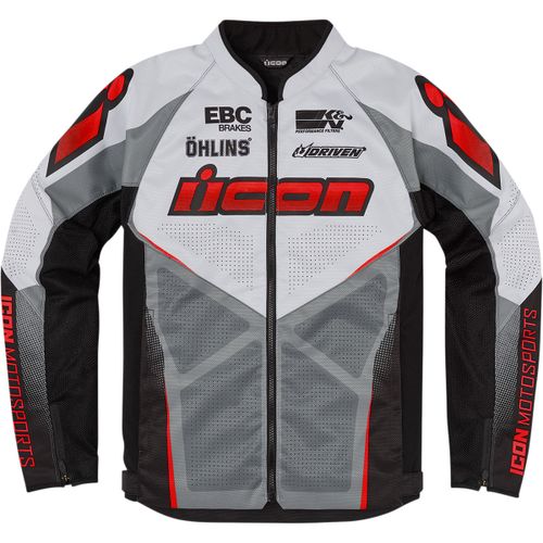 Купить Мотокуртка Текстильная Icon Hooligan Ultrabolt / Серо-красный