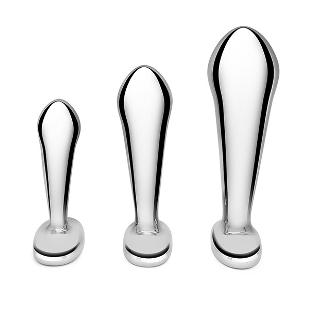 Набор стальных стимуляторов простаты 8,3; 10,3; 13см b-Vibe Stainless Steel P-Spot Training Set BV-054