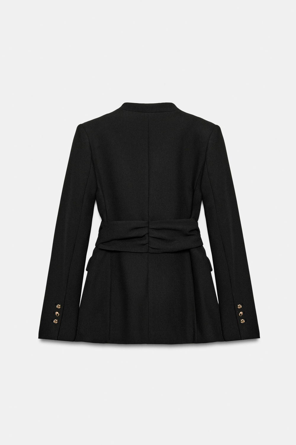 ZARA БЛЕЙЗЕР С ПОЯСОМ И ПРЯЖКОЙ, ЧЕРНЫЙ