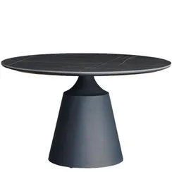 Стол Yoda Black, Ø130 см, черный керамогранит