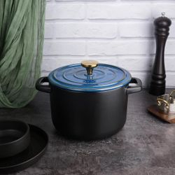 Кастрюля 6 л, 22,5/15,5*21 см фарфор с крышкой ДЛЯ ГАЗОВОЙ ПЛИТЫ Style Buffet New Kitchen P.L.