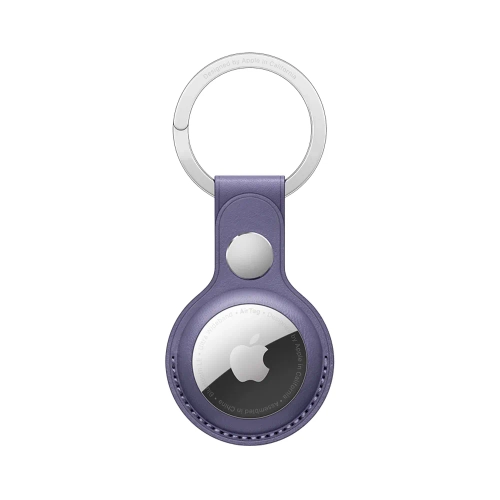 Кожаный брелок с заводным кольцом Apple Leather Key Ring для AirTag, Wisteria (Сиреневая глициния)