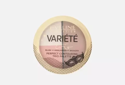 "EVELINE" VARIETE Палетка для контурирования лица 01 LIGHT (пудра, румяна, хайлайтер) 10г (*3*24)