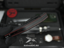 Складной нож НОКС Мангуст-2 336-708406 (Black Red) c клинком из стали D2, рукоять G10