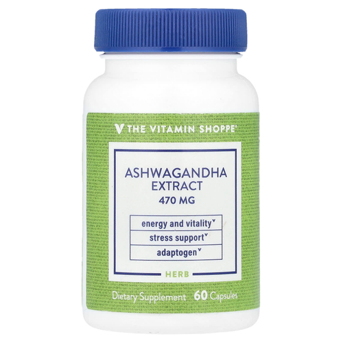 The Vitamin Shoppe, Экстракт ашваганды, 470 мг, 60 капсул