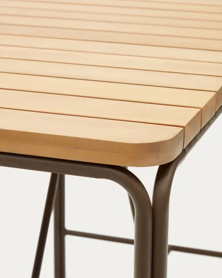 Барный стол Salguer 140x70х96 см, массив акации, коричневая сталь