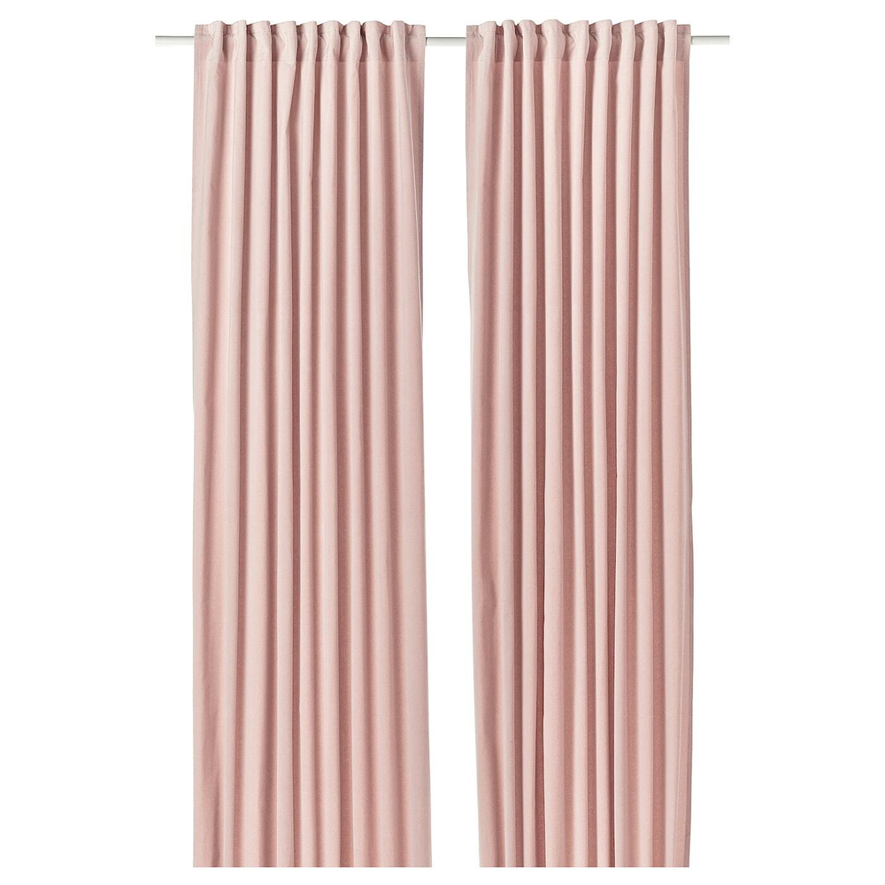 IKEA SANELA  (ИКЕА САНЕЛА)  -  Штора, 2 шт, на ленте/черный и розовый, 140x300 см