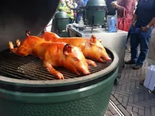 Керамический гриль Big Green Egg 2XL (самый большой) на модульной подставке, 73 см