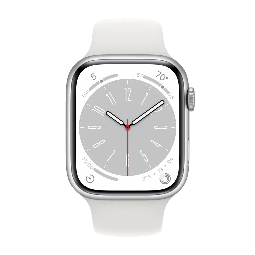 Умные часы Apple Watch Series 8 GPS, 45mm, Aluminium Case with Sport Band M/L, Silver (Серебристый)